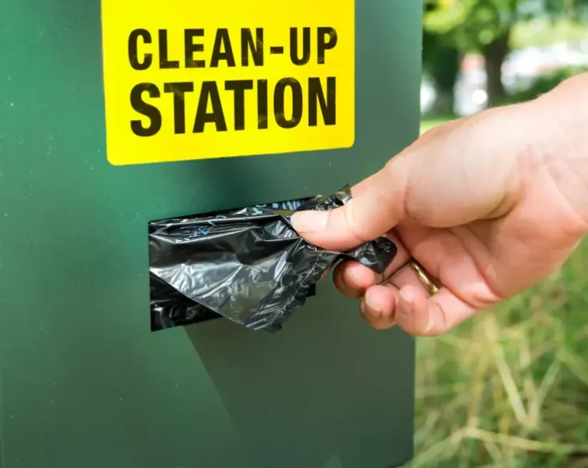Clean-up station with bags for pet waste